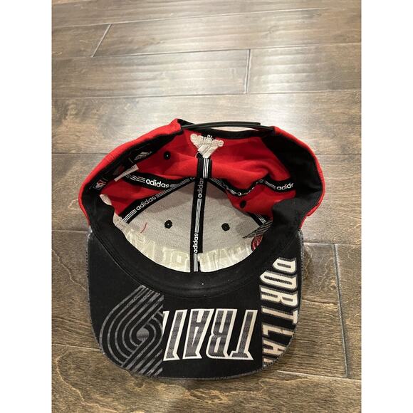 Adidas Mens Red Gray NBA Portland Trail Blazers SnapBack Hat Wool Baseball Cap - Picture 7 of 10